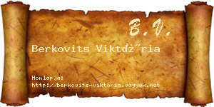 Berkovits Viktória névjegykártya